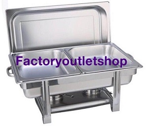 ถาดอุ่นอาหารจัดบุฟเฟ่ห์ ถาดคู่สเตนเลสหนา ชุดอุ่นอาหาร Chafing Dish
