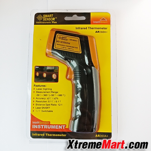 เทอร์โมมิเตอร์ วัดอุณหภูมิแบบอินฟราเรด รุ่น AR360A+ Digital Infrared Thermometer