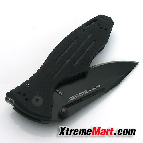 มีดพับ Blackhawk Hornet II, Black G-10 Handle Black Blade Plain Edge