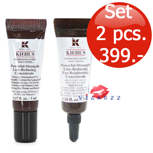(Save 47%) เซทเซรั่มวิตามินซีสำหรับผิวหน้า+รอบดวงตา Kiehl's Powerful Strength Line Reducing Concentrate 5mL + Kiehl's Powerful Strength Line Reducing Eye Brightening Concentrate 3mL