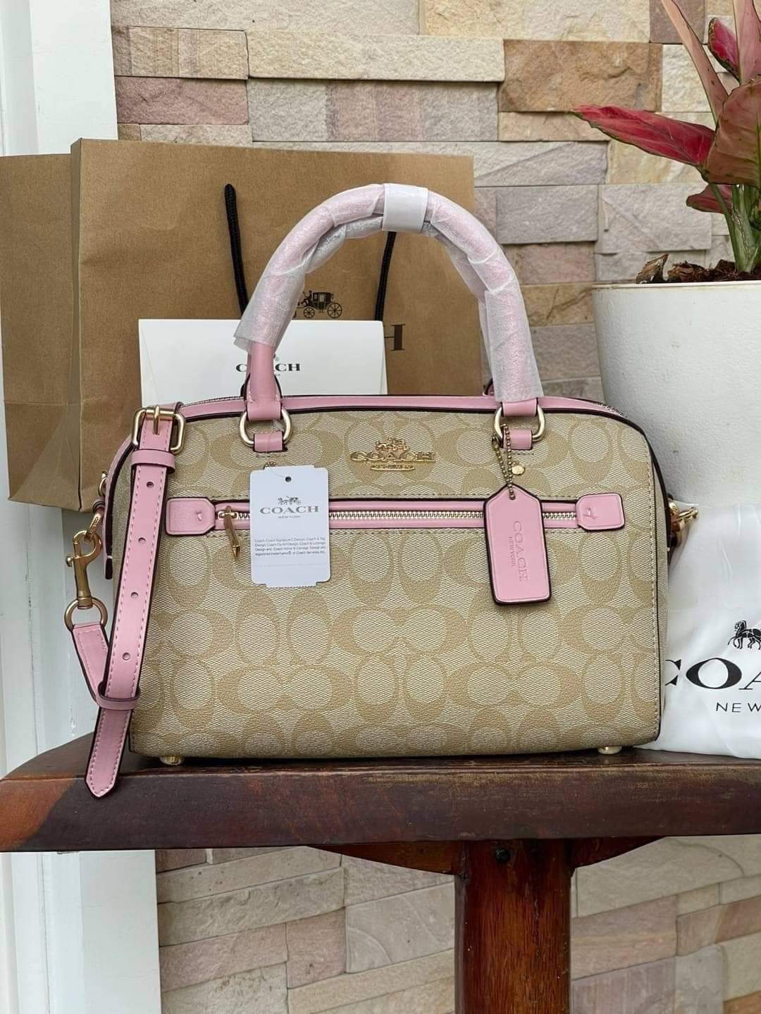 COACH Signature Canvas Rowan Satchel Crossbody (แอดไลน์ก่อนสั่งซื้อ)