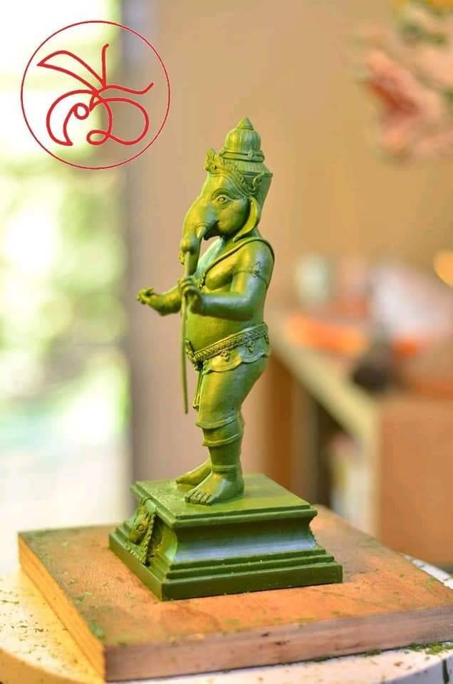รูปหล่อ พระพิฆเนศ เนื้อโละทองเหลือง สีเขียว(สีเขียวเหนียวทรัพย์ อุดมสมบูรณ์) (ขนาดสูง9นิ้ว) ปี2562 - #รับประกันแท้ #ปลุกเสกแล้วพิธีปลุกเสกในสายนาฎศิลป์