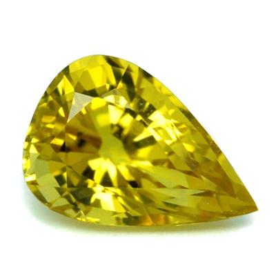 Natural Tourmaline (Untreated) พลอยทัวมาลีน ไม่ผ่านการอบ รูปหยดน้ำ หนัก 2.08 กะรัต สีเหลืองทอง หวานสวย เนื้อสะอาดมองตาเปล่าไม่มีตำหนิ