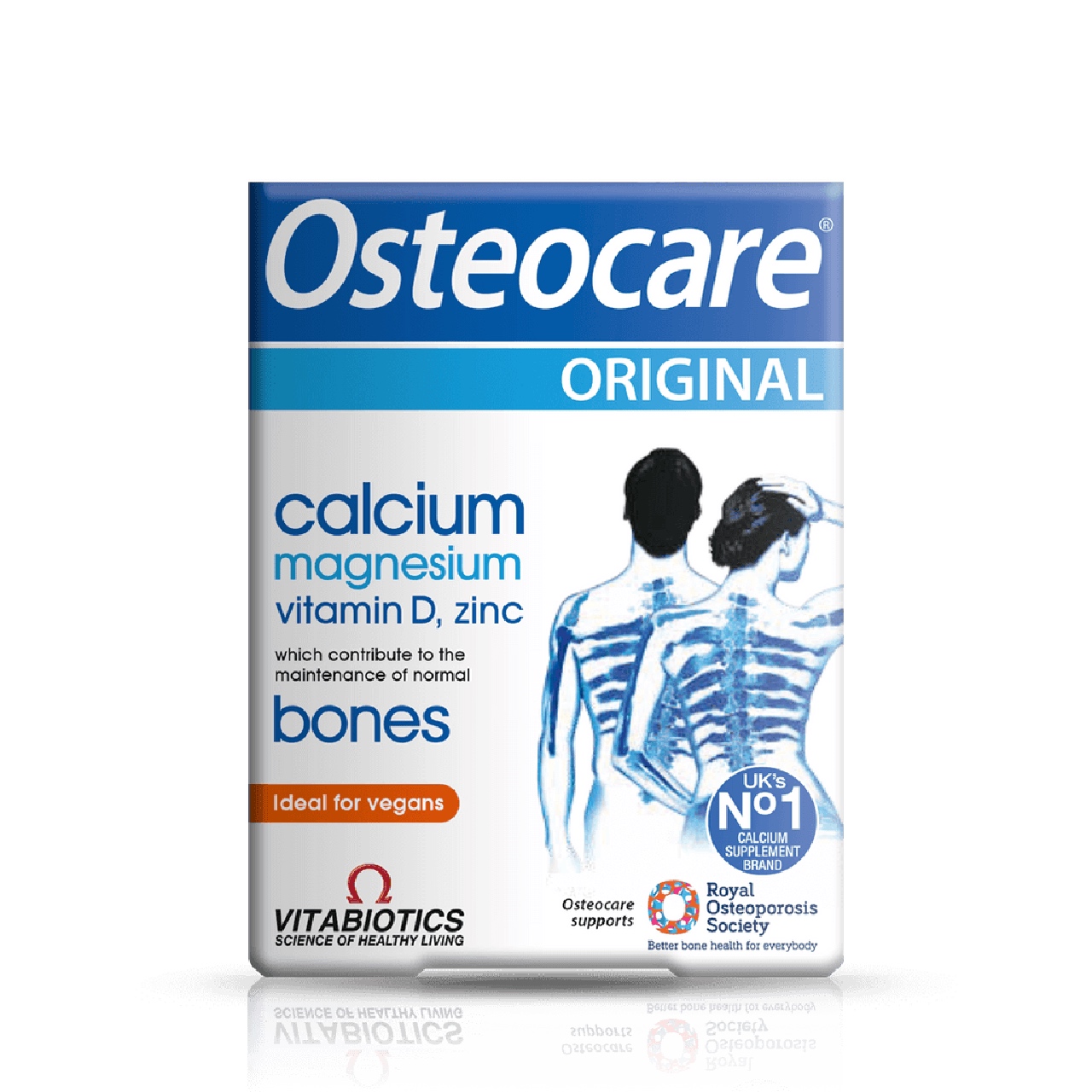 แคลเซียมชนิดเม็ดสำหรับผู้ใหญ่ Vitabiotics Osteocare Original - Calcium Magnesium Vitamin D, Zinc (30 Tablets)