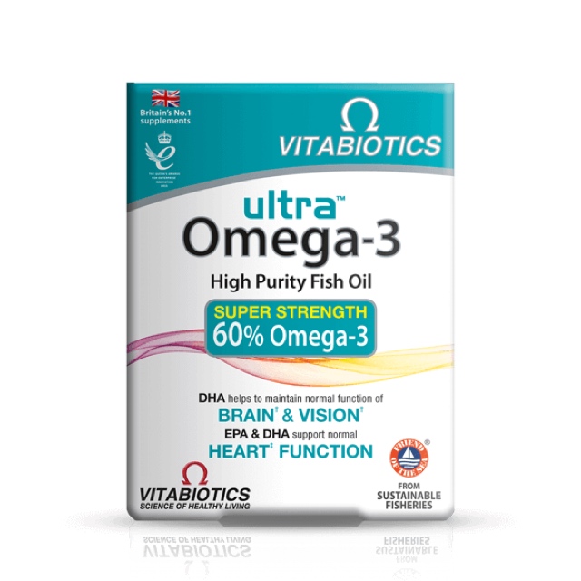 น้ำมันปลาเข้มข้นชนิดเม็ด Vitabiotics Ultra Omega-3 High Purity Fish Oil