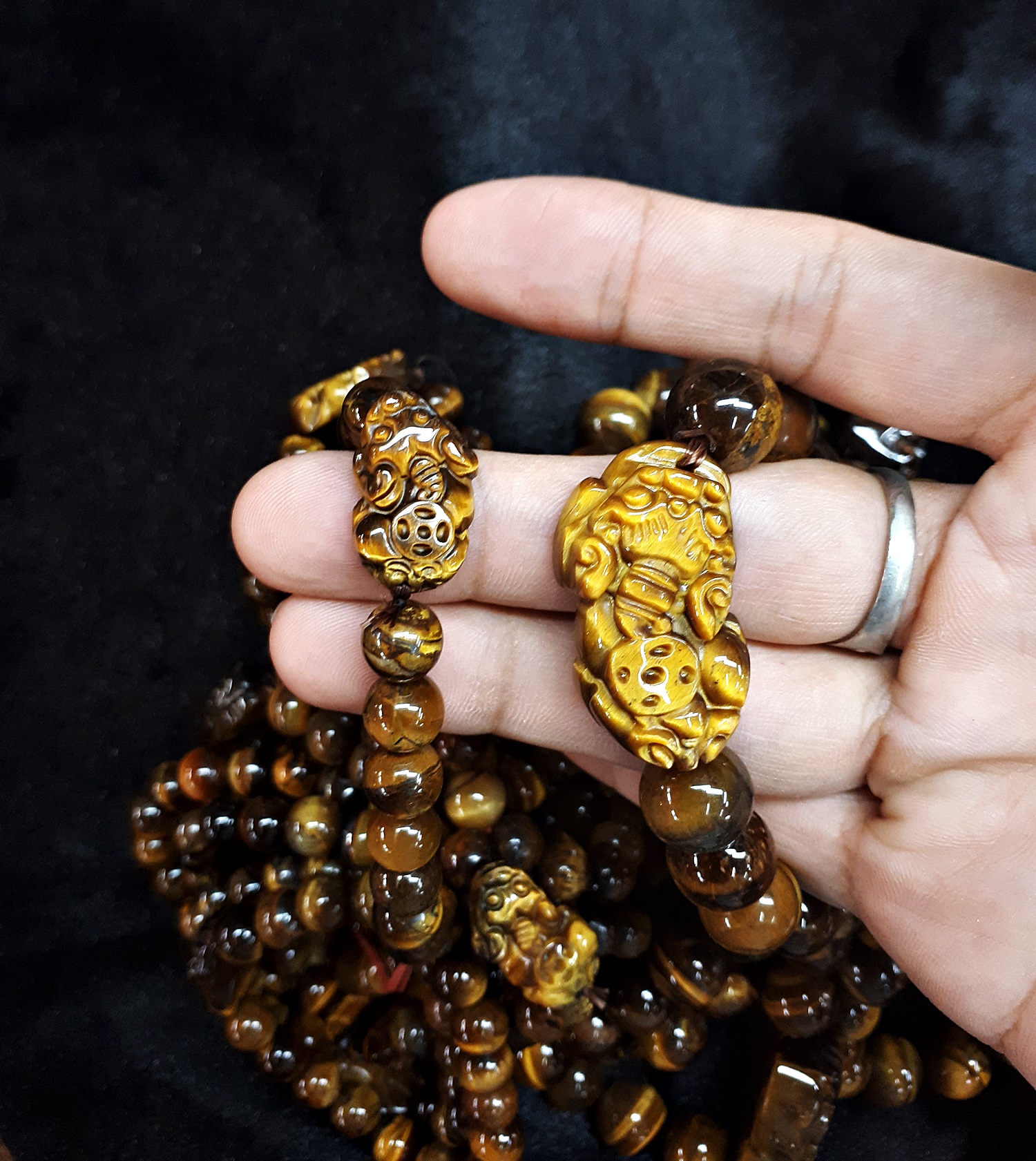 สร้อยข้อมือ ปี่เซียะ (ผีซิว) (Pi Xiu) หินไทเกอร์อาย ตาเสือ Tiger Eye (ขายปลีก ขายส่ง)