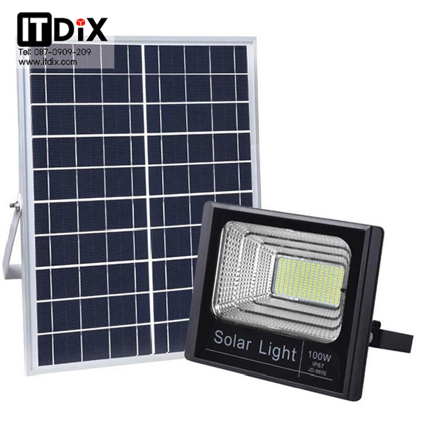 ไฟสปอร์ตไลท์ โซล่าเซลล์ Solar Cell LED Spotlight แสงสีขาว