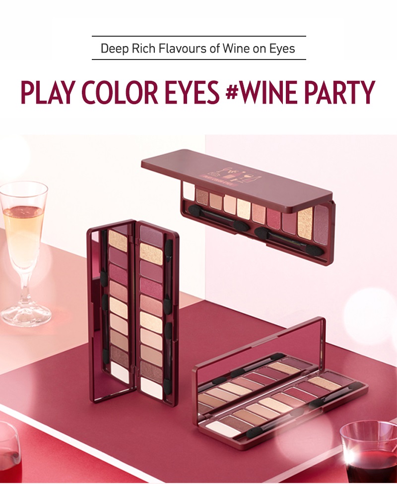 (Clearance Exp10/22) Etude House Play Color Eyes # Wine Party อายแชโดว์พาเลท บรรจุ 10 เฉดสีสวย เนรมิตให้ดวงตาคู่สวย ดูโดดเด่น เรียบหรู คลาสสิค