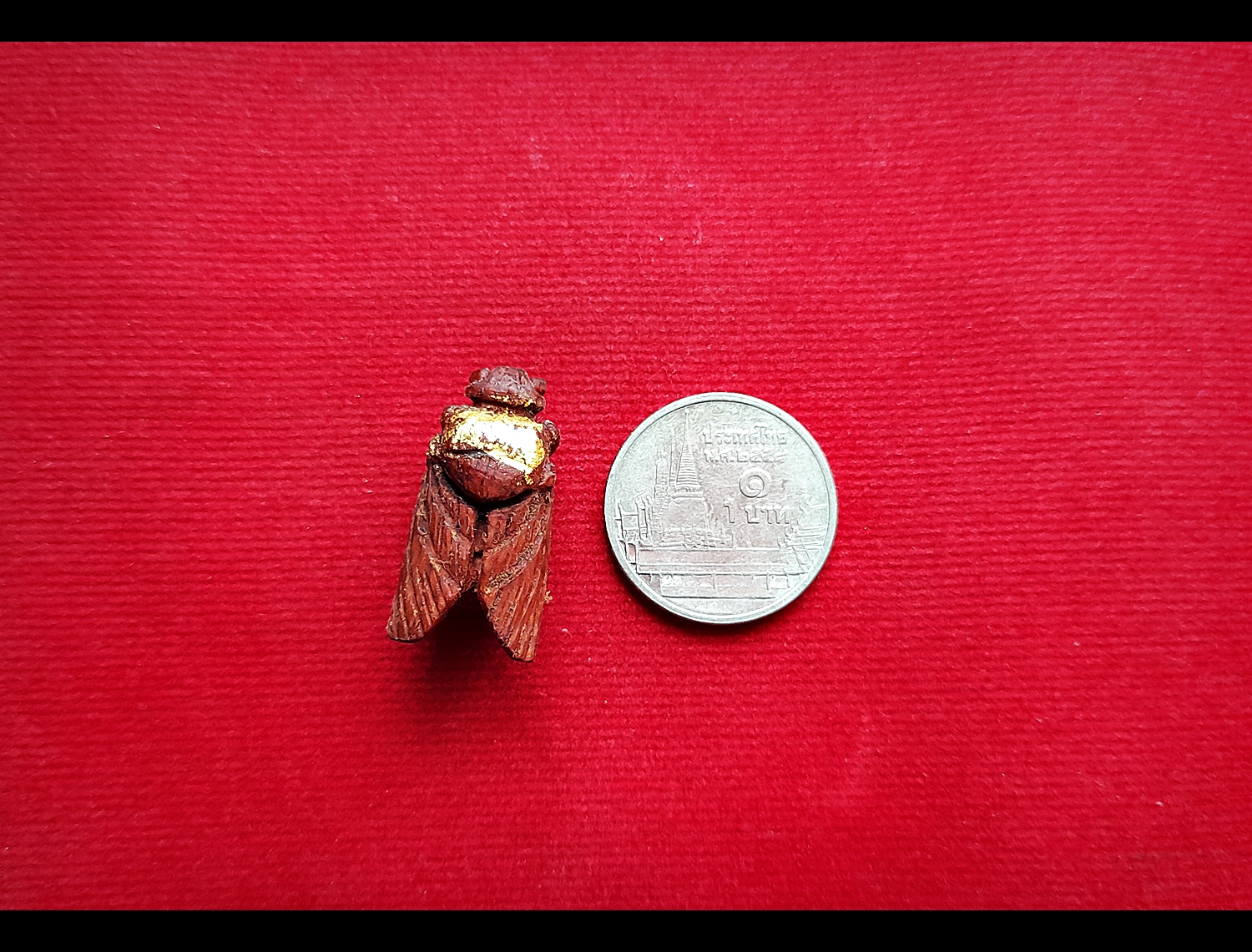 แมลงภู่ (แมงภู่ แมงบู๊) แกะสลัก เนื้อไม้ดุมล้อเกวียน ฝั่งเข็มบรรจุด้วยปรอทป่าแท้ ปี2563 #รับประกันแท้