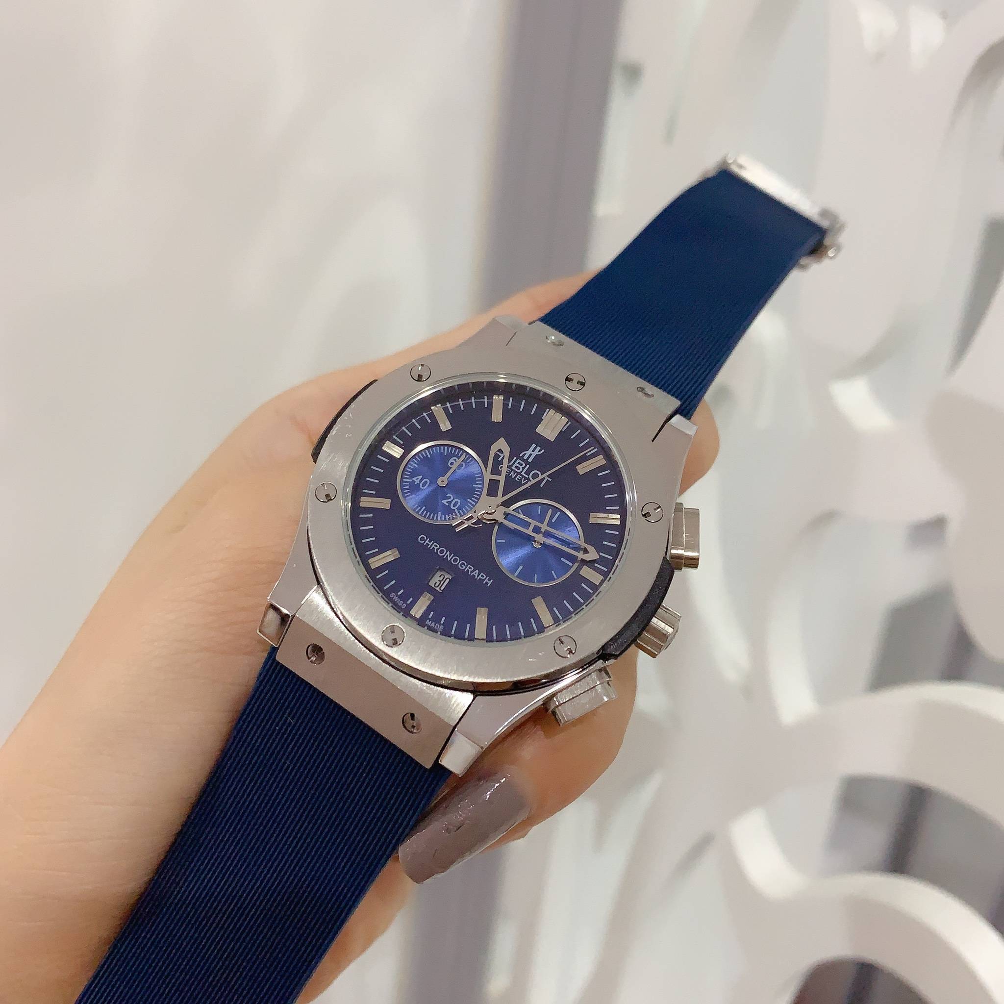 นาฬิกา Hublot Classic Fusion Automatic Blue Mirror Swiss Silver