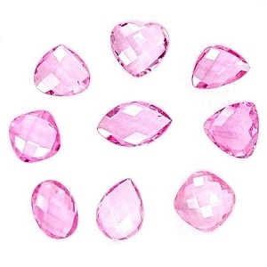 Briolette 2 faces Pink Sapphire จัดเซ็ท จำนวน 9 เม็ด หนัก 4.99 กะรัต สีชมพูอ่อน หวาน No.4 เนื้อสะอาด 95%ขึ้นไป จากอัฟ