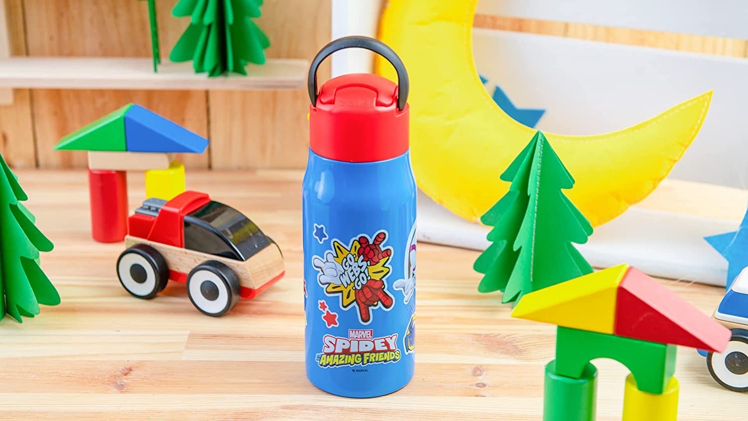 กระติกน้ำสเตนเลสรักษาอุณหภูมิ Zak! Spidey Mesa Vacuum Insulated Stainless Steel 13.5 Oz Bottle