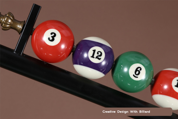 โคมไฟแขวนเพดาน โต๊ะสนุ๊กโป๊ะแก้วสีดำมีลูก billiard [63009A]