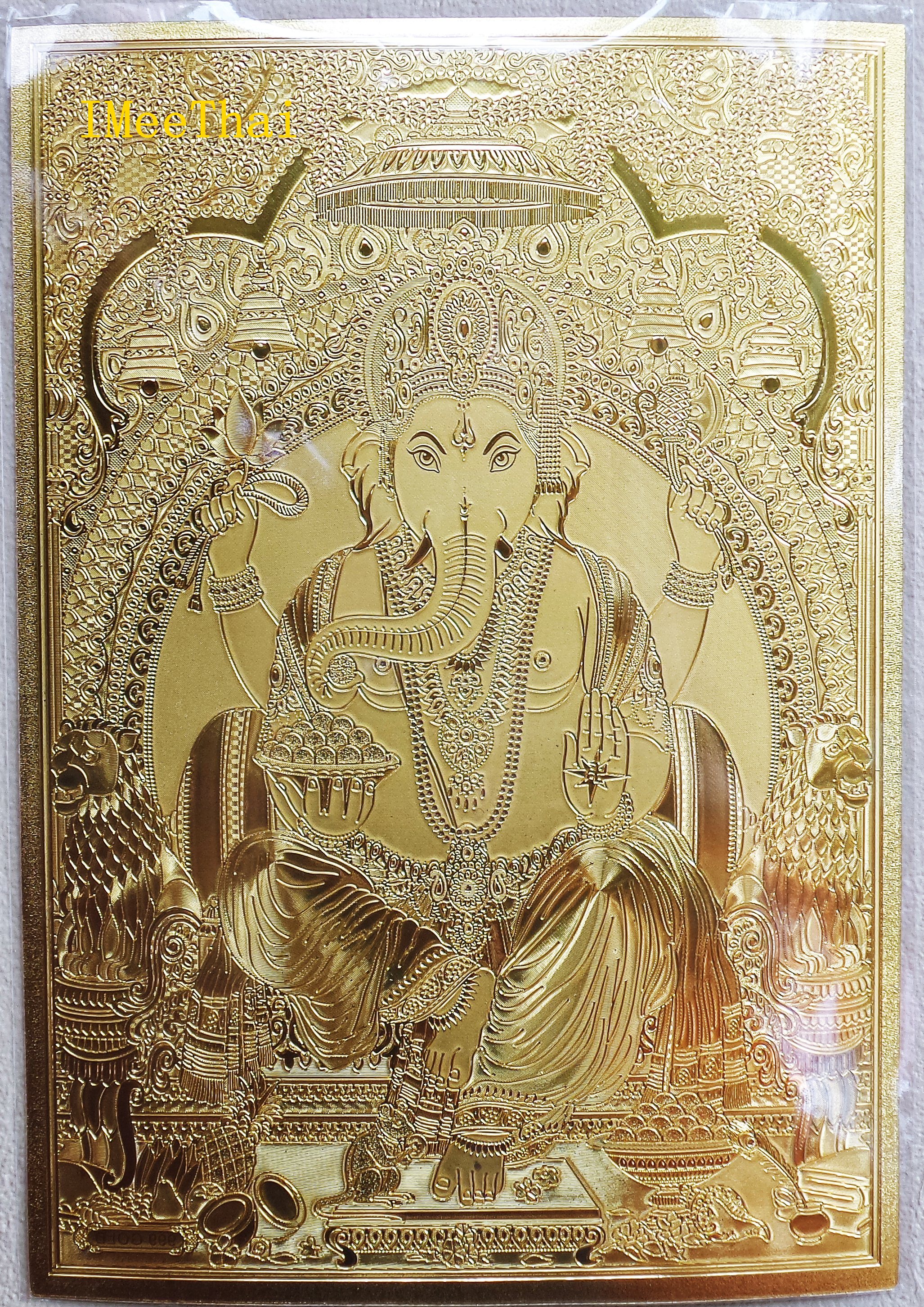 รูปภาพแผ่นทอง พระพิฆเนศ พระศิวะ พระแม่อุมา พระแม่กาลี ปางต่างๆ แผ่นทองพิมพ์ลายนูน 2หน้า (ขายปลีก ขายส่ง)