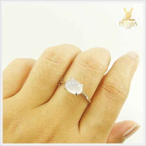 แหวนมูนสโตนแท้ เรียบๆ สวยเก๋มีสไตล์