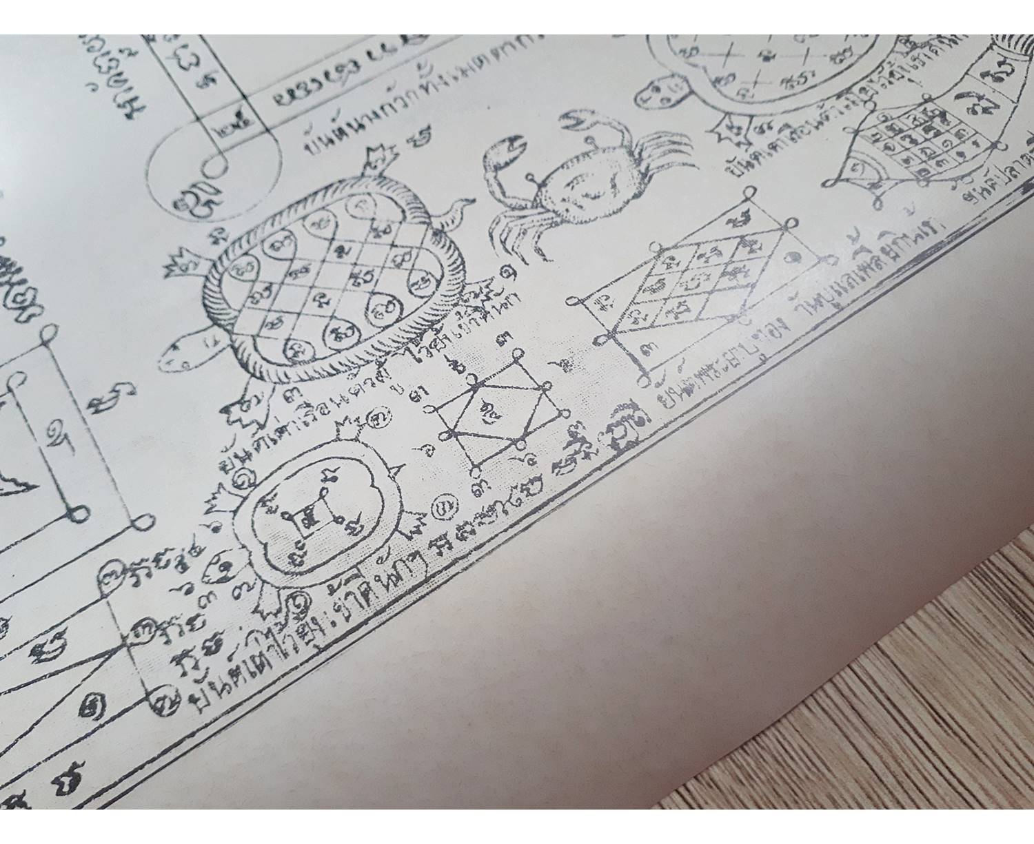 รูปภาพ หลวงปู่ครูบาธรรมชัย ด้านหลัง ยันต์รวม ปี2529 (ก่อนท่านมรณะภาพปี2530) (ขนาด 40-50ซม.) #รับประกันแท้และทัน