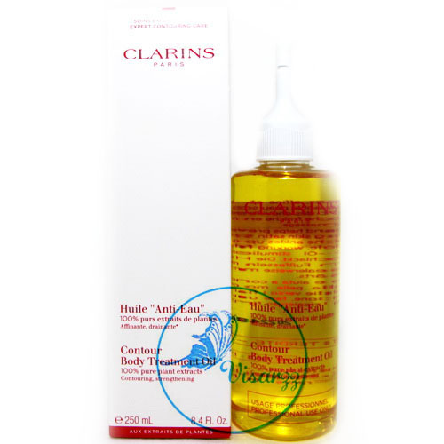 (พิเศษ 35%) Clarins Huile "Anti-Eau" Contour Body Treatment Oil 250 mL พิเศษไซส์ Salon Spa น้ำมันนวดกระชับผิว ลดไขมันสะสมใต้ชั้นผิวหนัง