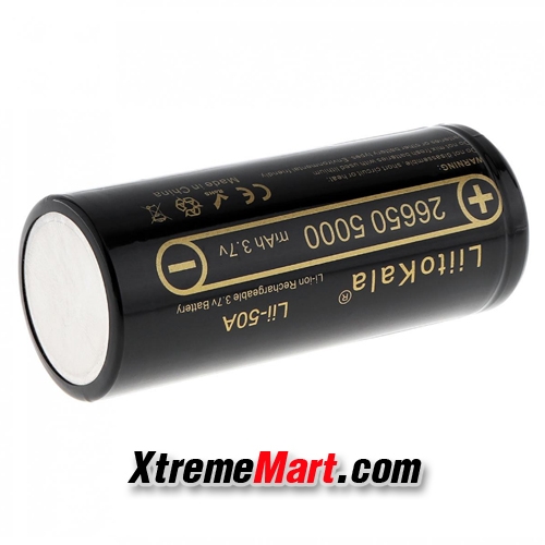 แบตเตอรี่ชาร์จ Liitokala 26650 Lii-50A 5000mAh Rechargeable Lithium Battery ไม่มีวงจรป้องกัน (ก้อนละ)