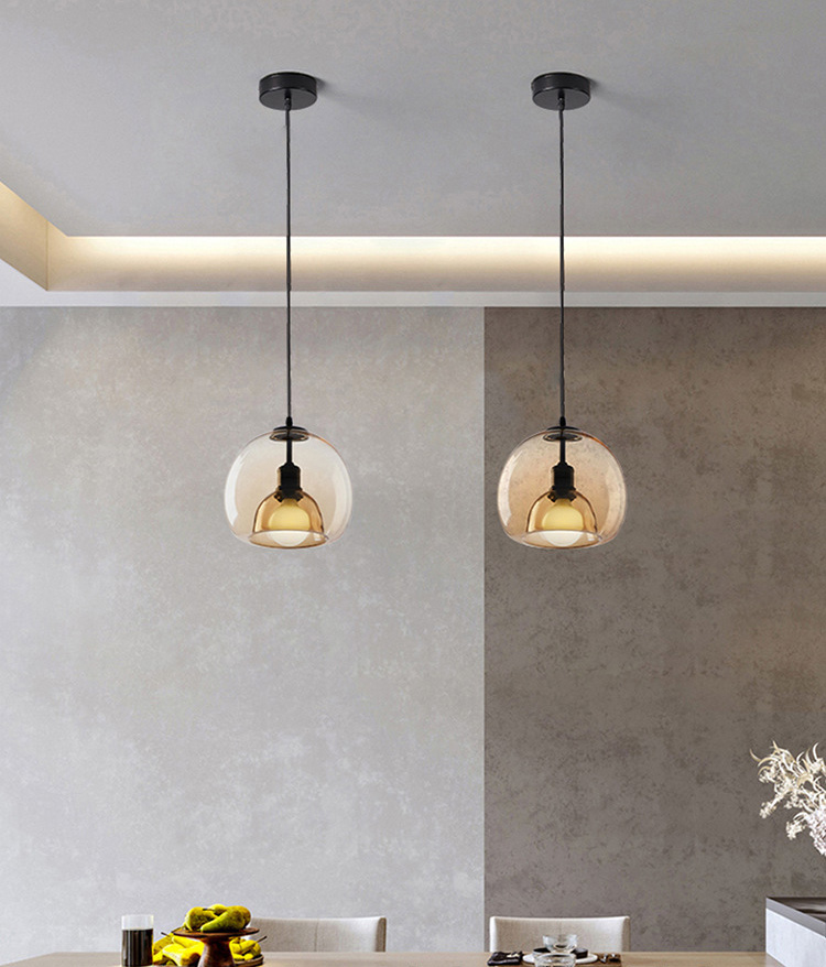 โคมไฟแขวนเพดานแก้วสไตล์ Nordic [PLB028A]