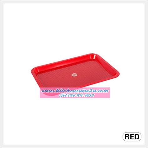 P06098 ถาดเหลี่ยมเล็ก (23.5 x 32.5 x 2 cm) เกรดเอ แดงล้วน สวย No.484 (ราคาส่งต่อ 1โหล : 12 ใบ:เฉลี่ย 45 บต่อใบ)