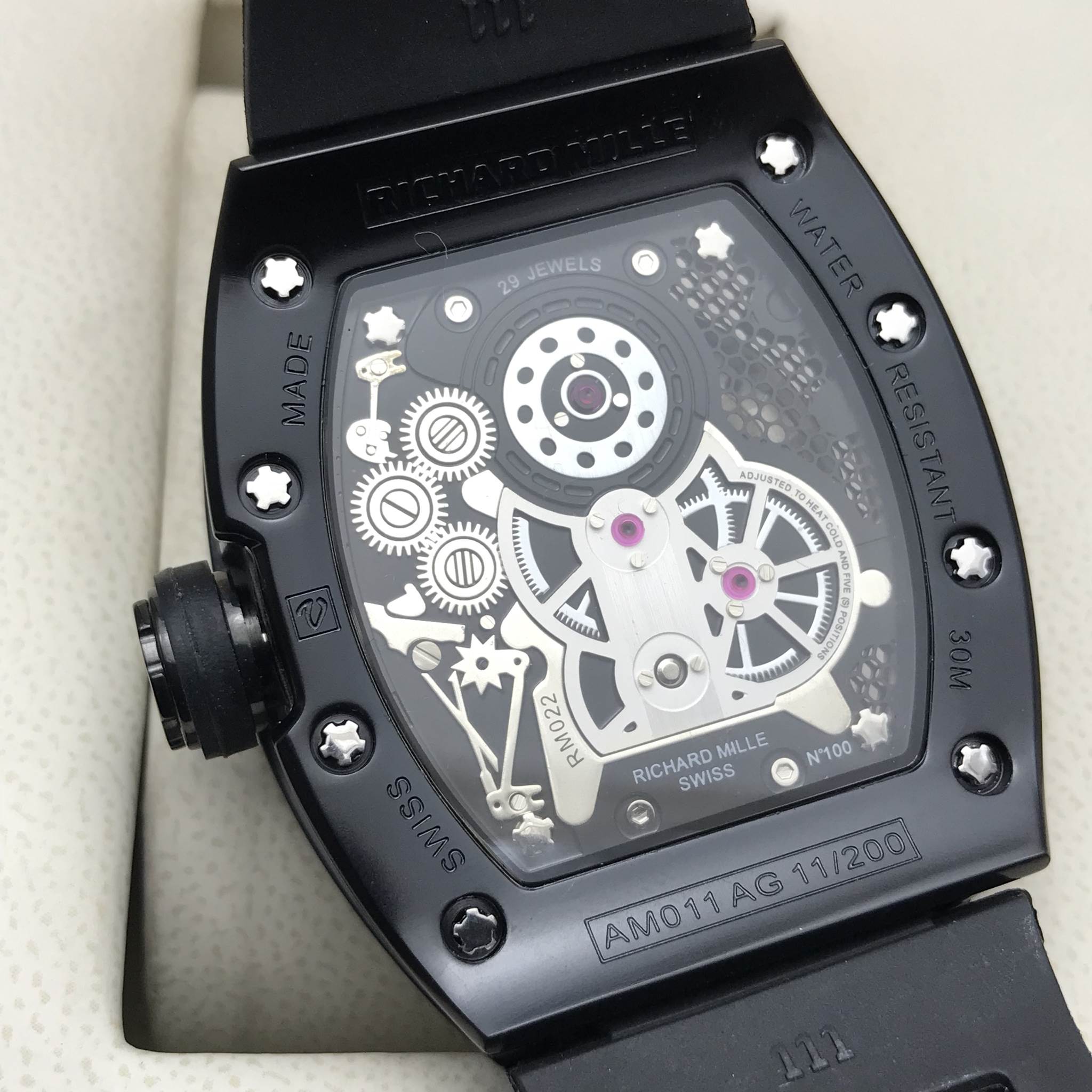 นาฬิกา Richard Mille RM022 - Tourbillon Aerodyne Dual Time Zone งาน Mirror Swiss