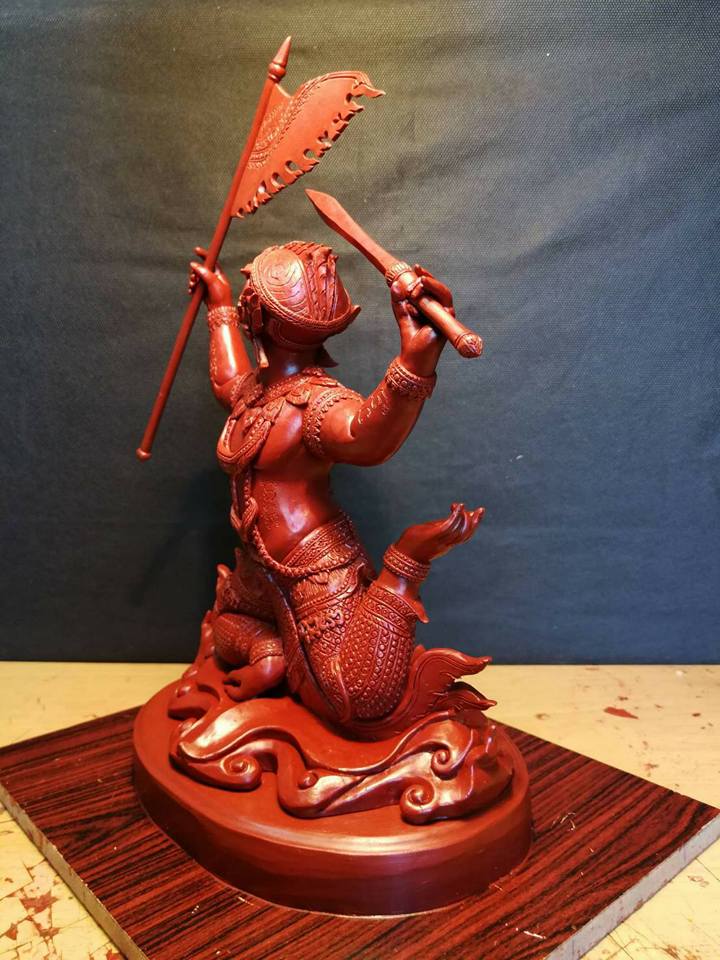 รูปหล่อหนุมานยกพล หลวงพ่อกวย วัดโฆสิตาราม(วัดบ้านแค) ขนาดบูชาใหญ่ เนื้อโลหะ ปี2561