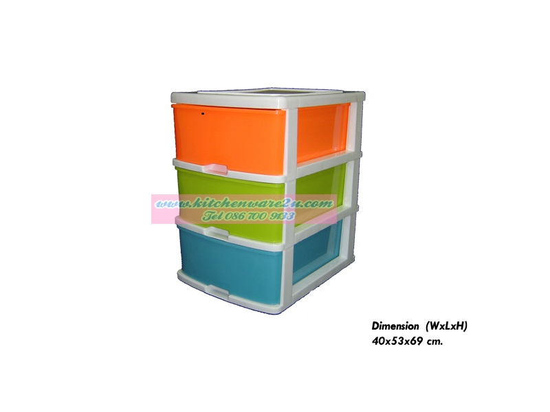 P00897 ลิ้นชัก 3 ชั้น (40*53*69 cm) No.2733 (ราคาส่งต่อ 4 ชุด ชุดละ 500 บาท)