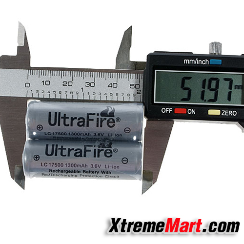 แบตเตอรี่ Ultrafire 17500 3.6V 1300mAh Protected Li-ion Rechargeable Batteries มีวงจรป้องกัน (ก้อนละ)