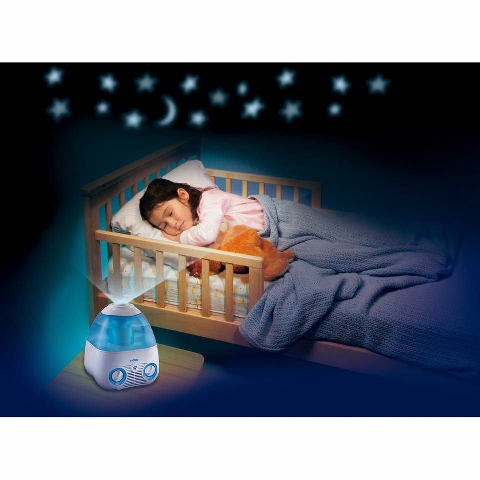 เครื่องพ่นไอระเหยพร้อมไฟโปรเจคเตอร์รูปดาว Vicks Starry Night Cool Moisture Humidifier V3700