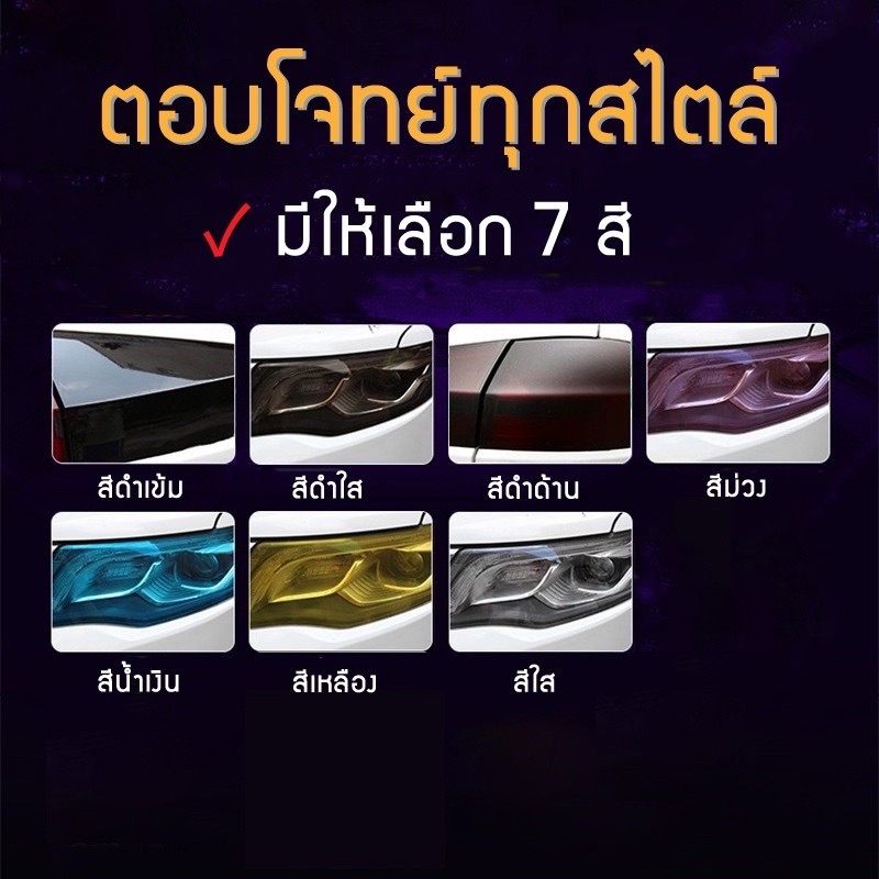 ฟิล์มไฟหน้า พรีเมี่ยม 3 ชั้น ฟิล์มไฟรถยนต์ ฟิล์มไฟหน้ารถมอเตอร์ไซด์ ฟิล์มกันรอย ขนาด 30x100 cm