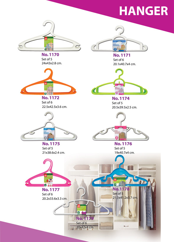 P04520 ไม้แขวนเสื้อเด็กแพค 6 อัน (กว้าง 20.2* ยาว 33.6* สูง 3.3 cm) เกรดเอ หนา สีสวย No.1177 ราคาส่งต่อ 24 แพค: 144 อัน :เฉลี่ย 45 บ/แพค ขายส่งพลาสติก