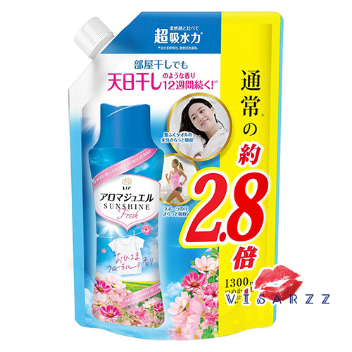 (2.8x Refill ฟ้า Sunshine Fresh) P&G Lenor Aroma Jewel 1300mL # Sunshine Fresh กลิ่นดอกไม้ยามเช้า เม็ดน้ำหอม สำหรับซักผ้า ลดกลิ่นอับ ให้ผ้าหอมยาวนาน