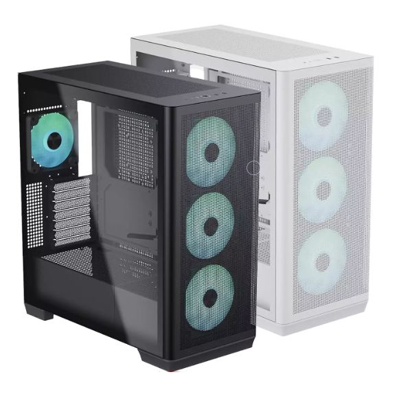 CASE APNX C1 Mid-Tower ATX Black PC Case, 4 FAN High Airflow