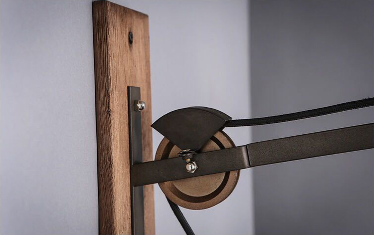 โคมไฟติดผนังสไตล์ Industrial ฐานไม้ รุ่น [17080]