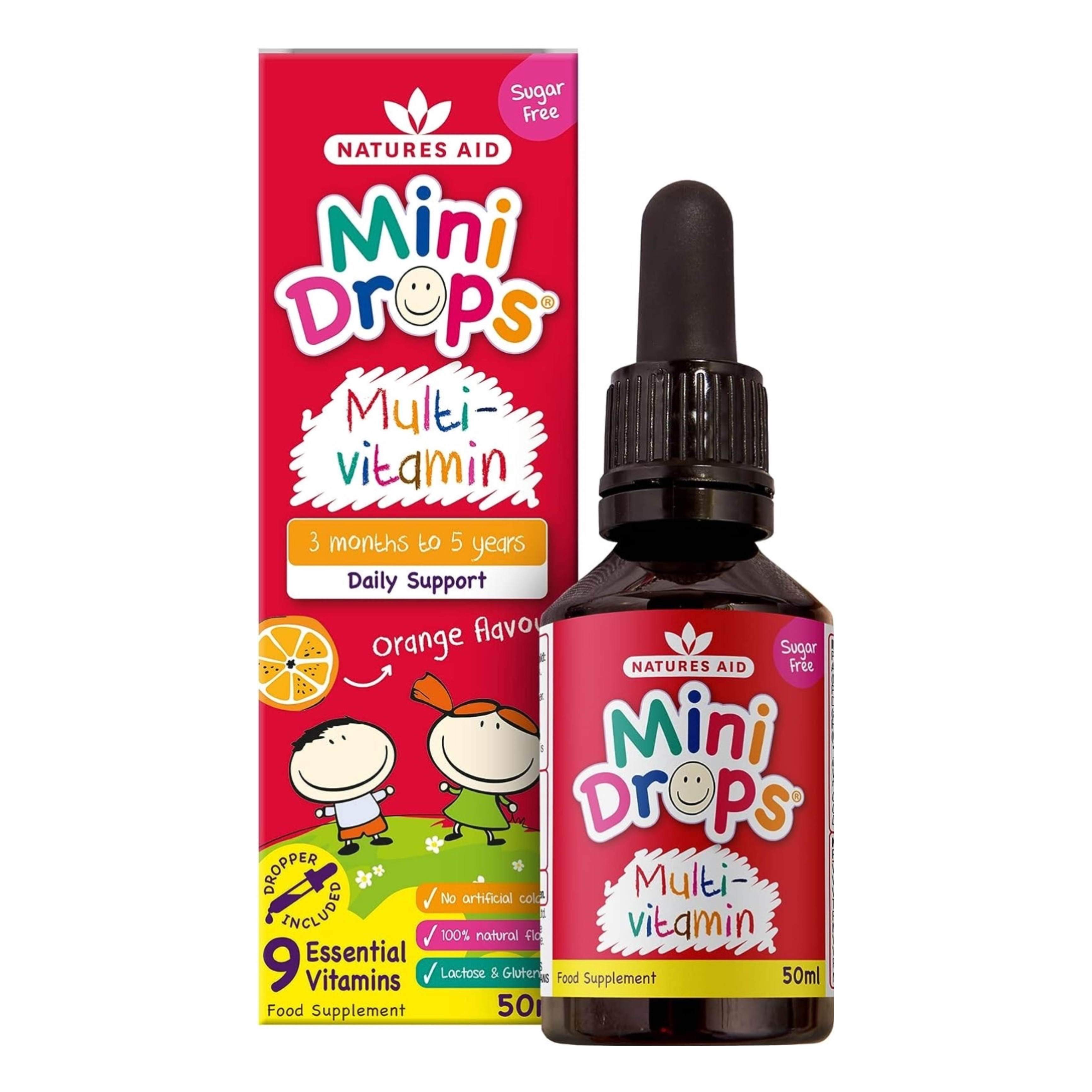 วิตามินรวมสำหรับเด็ก Natures Aid Mini Drops Multi-Vitamin