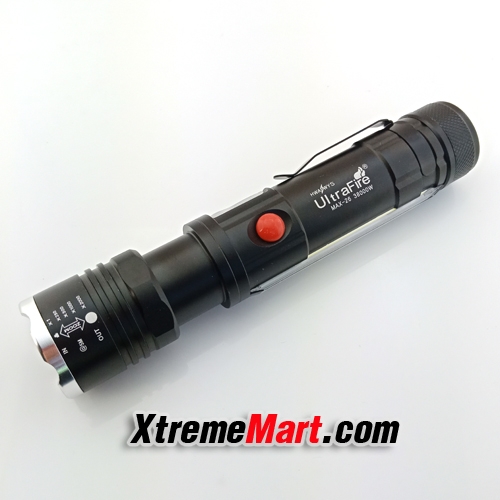 ไฟฉายซูม T6-26 / JX-409 COB 1000Lumens 4 โหมด มีแม่เหล็กด้านท้าย Front & Side Lights Zoomable Tactical LED Flashlight