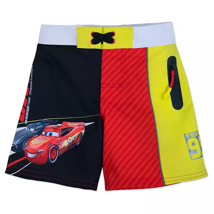 ชุดว่ายน้ำแบบแยกชิ้นสำหรับเด็ก Disney Lightning McQueen Rash Guard and Swim Trunks for Boys