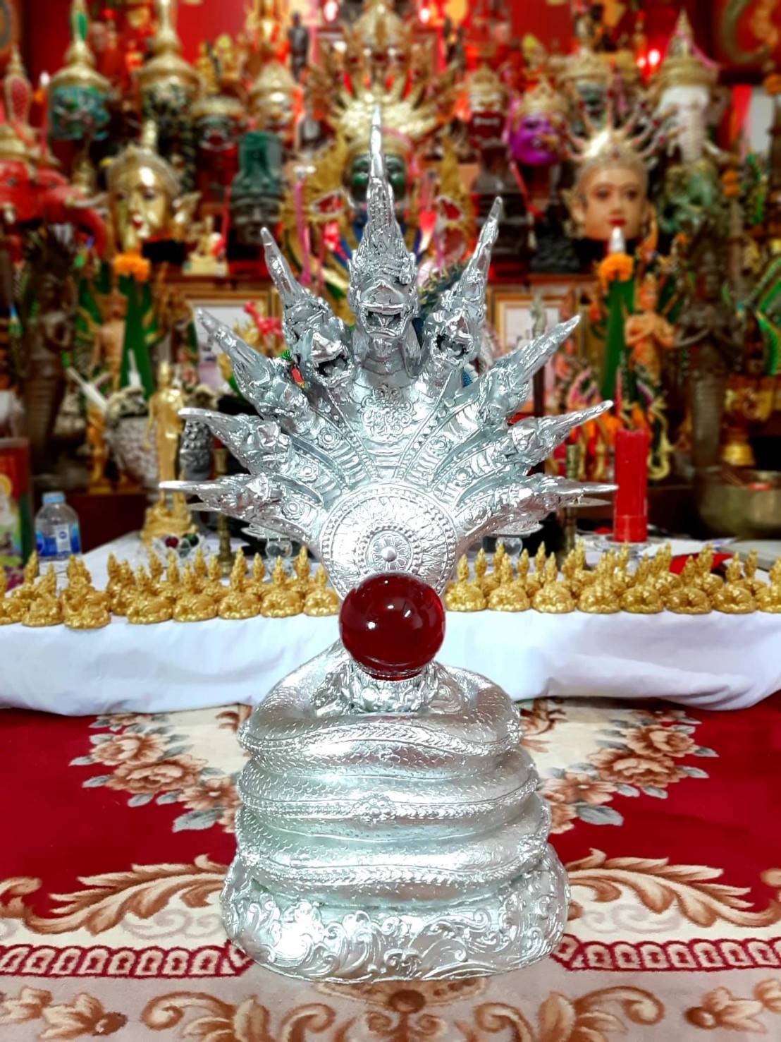 รูปหล่อ รูปปั้น พญานาค 9เศียร เนื้อโลหะ - (ขนาด สูง60ซม ฐาน30ซม หนัก16กิโล) Pre-Order