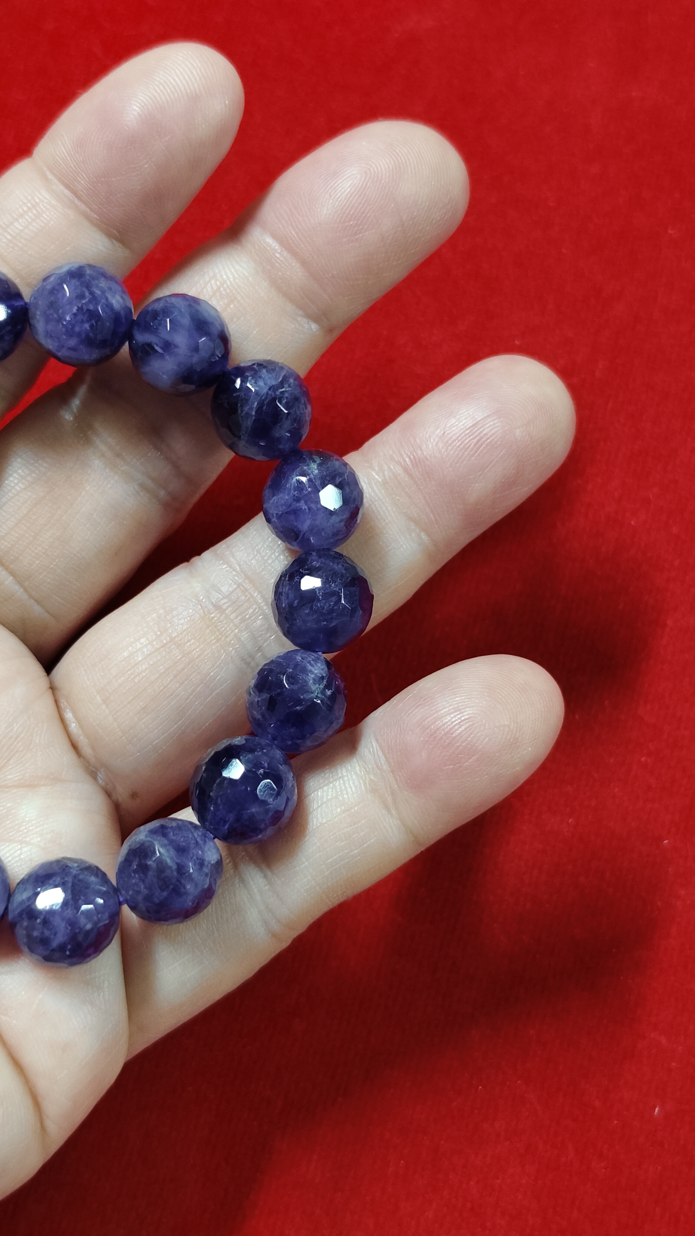 #ข้อมือหินอเมทิสต์เจียเหลี่ยรหัสbh-0041