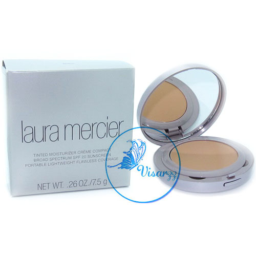 (ลดพิเศษ 50%) Laura Mercier Tinted Moisturizer Creme Compact SPF 20 UVB/UVA 7.5 g # Nude รองพื้นเนื้อครีมพร้อมพัฟฟองน้ำ ให้ผิวหน้าเนียนเรียบ