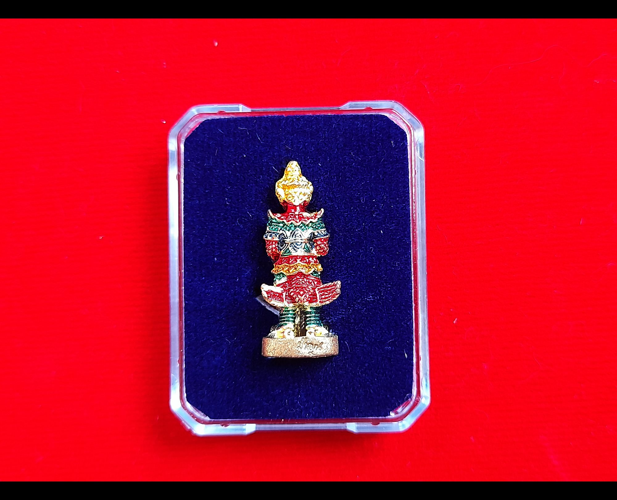 รูปหล่อ ท้าวเวสสุวรรณ (ขนาดพกพาห้อยคอ) เนื้อทองเหลืองลงยา ปี2562 ตอกเลข ตอกโค็ด #รับประกันแท้ - หลวงปุ่หมุน วัดบ้านจาน