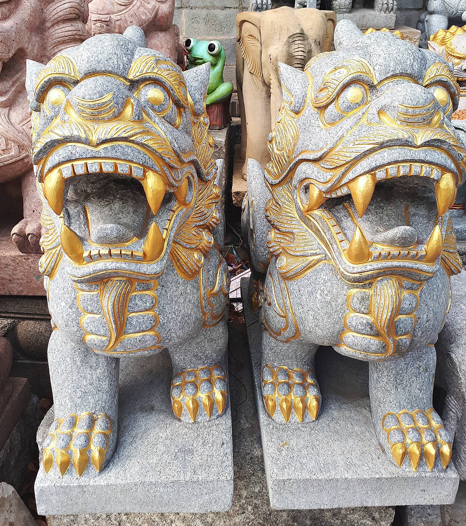 รูปหล่อ รูปปั้น ปี่เซี๊ยะ หินแกรนิต ขนาดใหญ่ (สูง90ซม กว้าง45ซม ลึก80ซม)