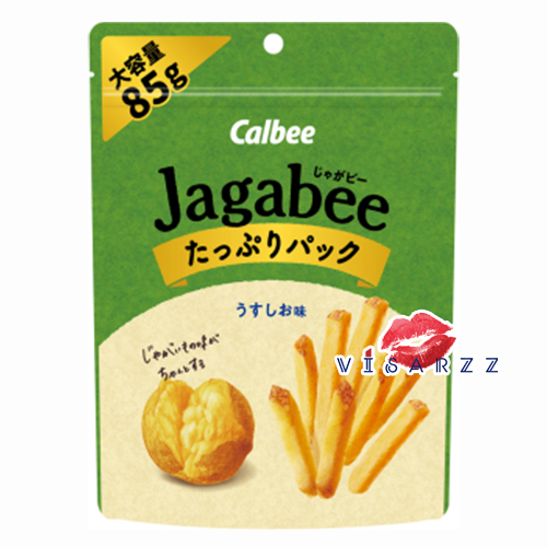 Exp.06/25 (ซอง สีเขียว 85g รสเกลือ) Calbee Jagabee Jagarico จากาบี้ คาลบี้ จาการิโกะแบบถ้วย ขนมญี่ปุ่นมันฝรั่งแท่งอบกรอบสุดฮิตจากญี่ปุ่น กรอบ อร่อย