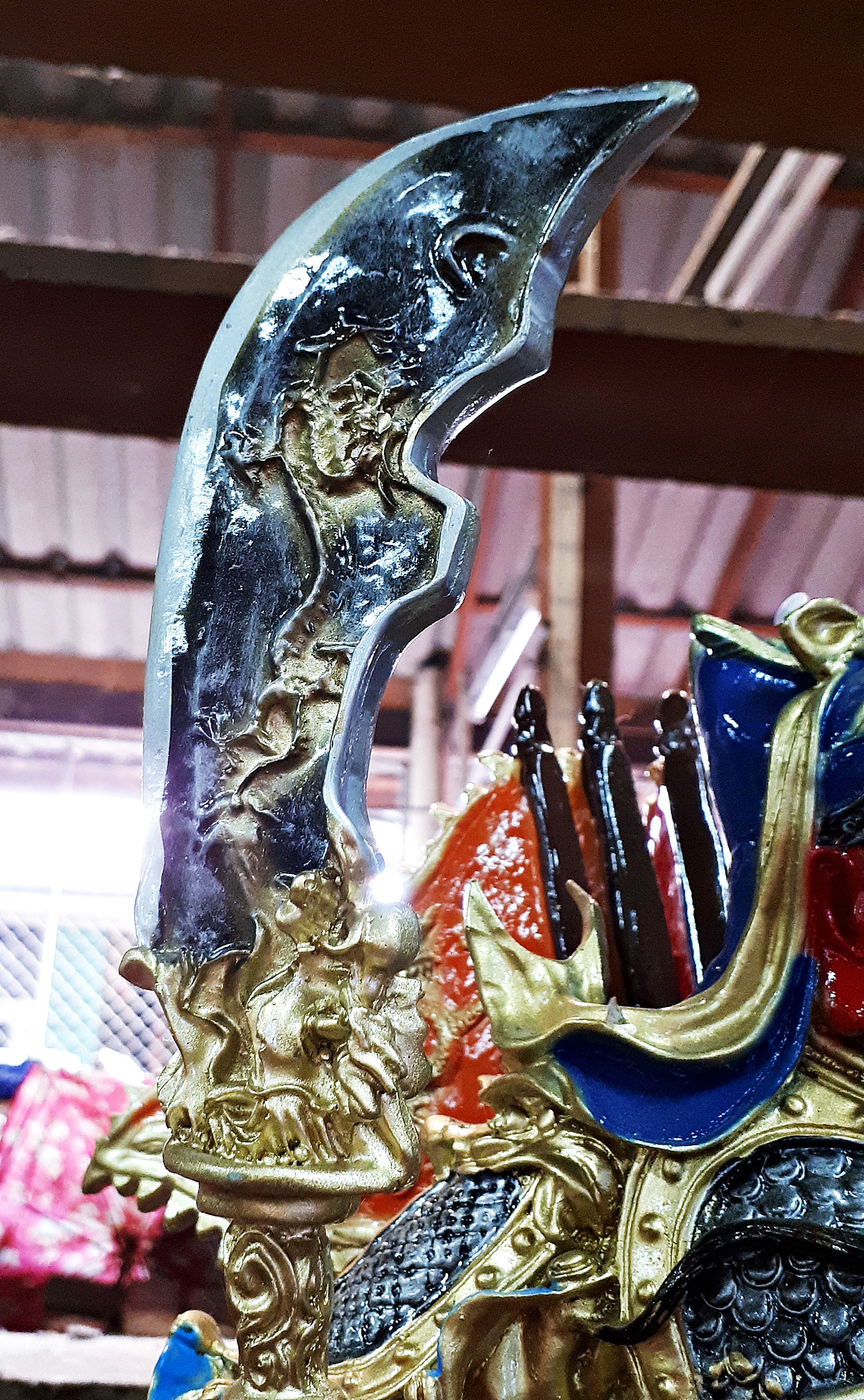 รูปหล่อ เทพเจ้า กวนอู ออกศึก ขนาดใหญ่ 22 นิ้ว