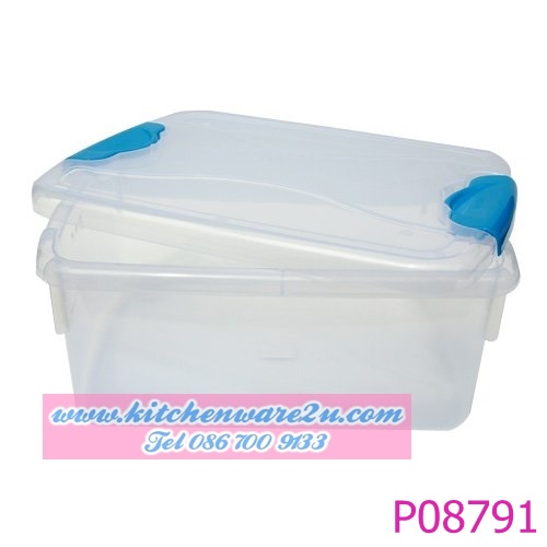 P08791 กล่องเอนกประสงค์ 10 ลิตร ฝาล๊อค (28x 36x16 cm.) เกรดเอ สีสวย No.555-1 (ราคาส่งต่อ 1 โหล: 12 กล่อง: เฉลี่ย 95 บต่อกล่อง)