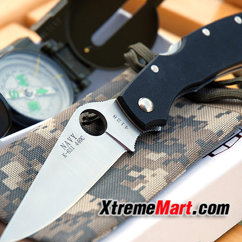 มีดพับ NAVY Backlock Stainless Steel 440C Folding Knife K-631
