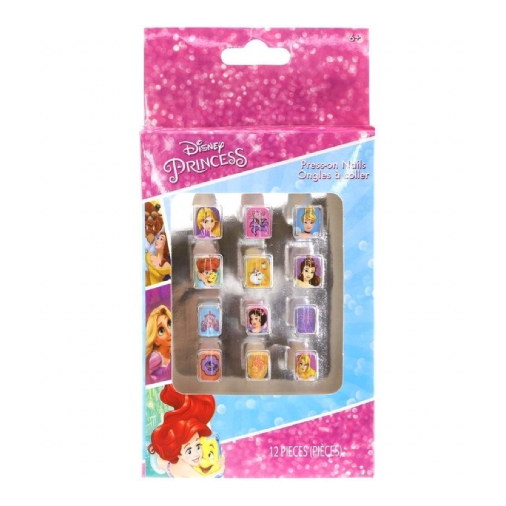 สติ๊กเกอร์เล็บเทียมสกรีนลายสำหรับเด็ก Townleygirl Disney Princess Press-On Nail (12 Pieces)