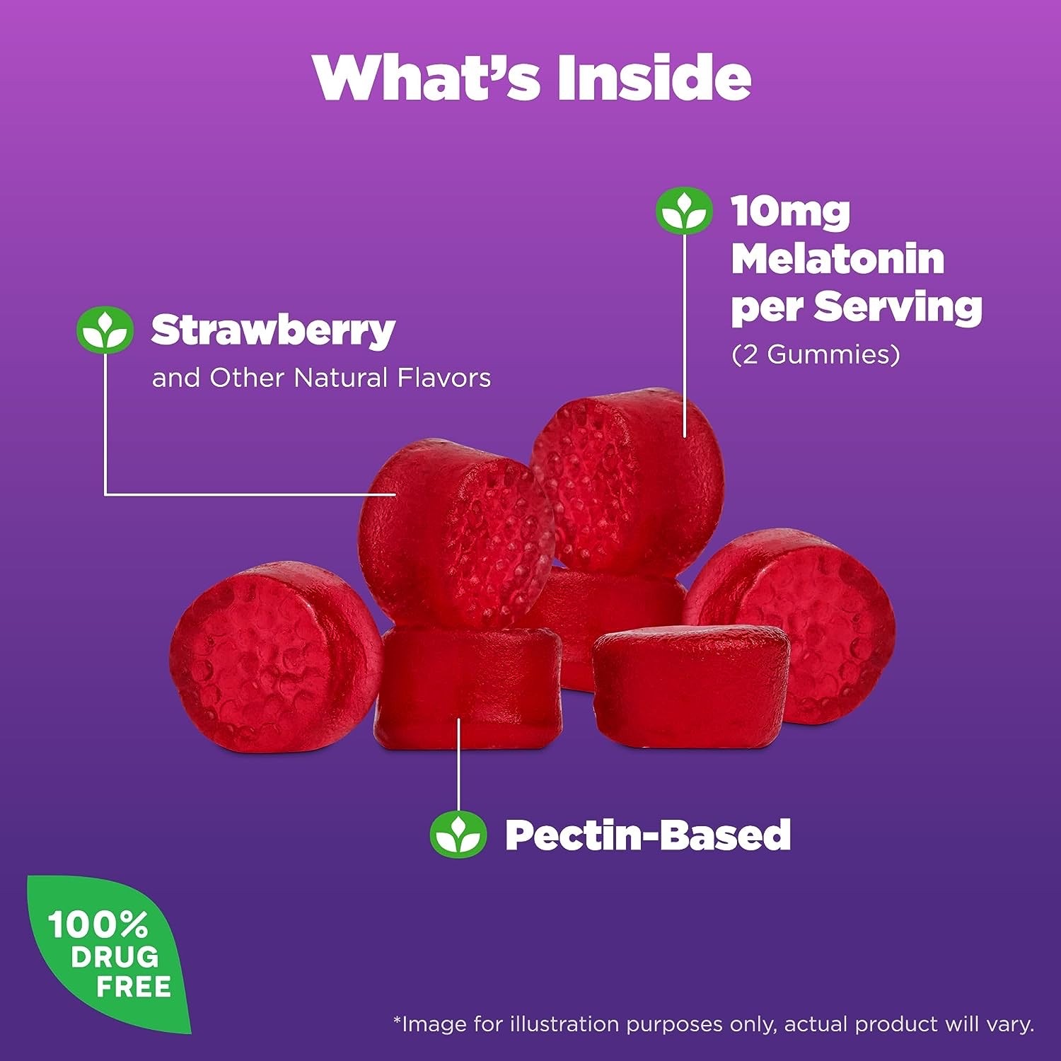 กัมมี่เสริมการนอนหลับสำหรับผู้ใหญ่ NATROL Sleep Melatonin Gummies 10mg (90 Gummies)