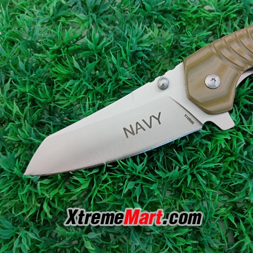 มีดพับ Navy รุ่น SR601A-GR Liner Lock Stainless Steel Folding Knife (สีเขียวอ่อน) พร้อมซองผ้าใส่มีด