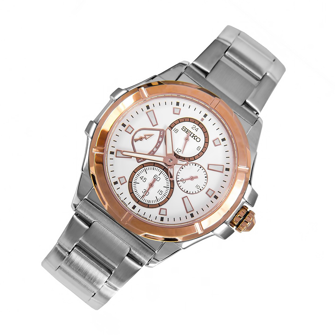 Seiko Men's Gold-tone stainless steel with Silver Dial Analog Watch SRL034P1